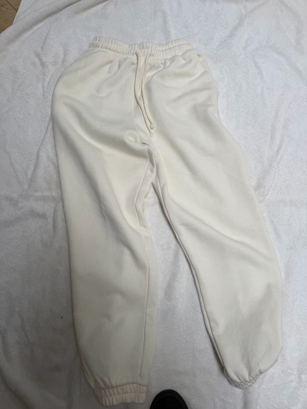 Zara Cream Cozy Fleece Sweatpants